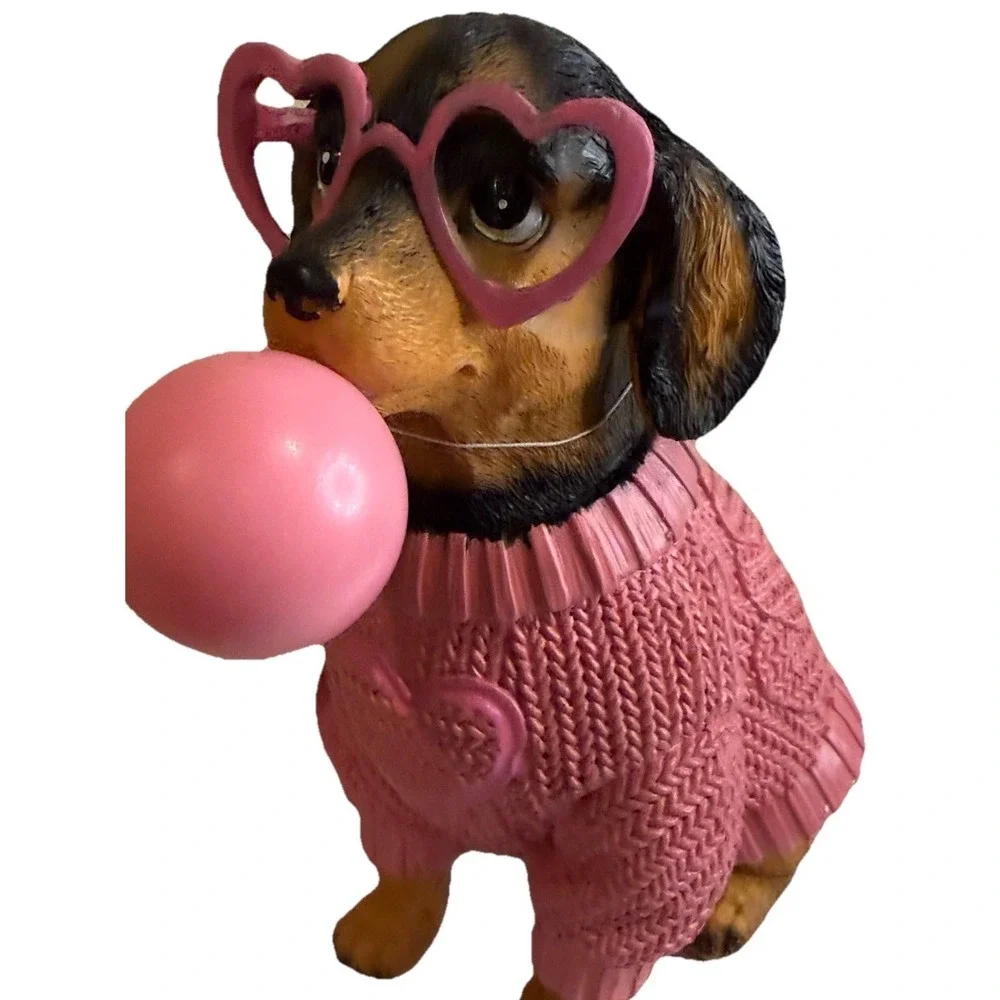 Valentine's Bubble Dachshund Weiner Dog Hearts Figure Viral Bella Lux‎ NWT